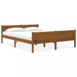 VidaXL Cadru de pat, maro miere, 140x200 cm, lemn masiv de pin