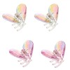 Set 4 Clame de Păr, Model Inimă, Culoare Multicolor, Dimensiune 4.5x3.5cm, Oem