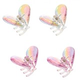Set 4 Clame de Păr, Model Inimă, Culoare Multicolor, Dimensiune 4.5x3.5cm, Oem
