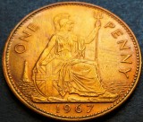 Moneda 1 (ONE) PENNY - ANGLIA / MAREA BRITANIA, anul 1967 *cod 2229 B = A.UNC, Europa