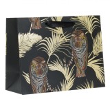 Sacosa Cadou Tigru, Model Tigrat, Culoare Negru/Auriu, Dimensiuni 23x10x18cm, Hartie, Oem
