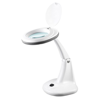 Lampa cu lupa Rebel, 5 Dioptrii, lentila 4 inch, 6500 K, 450 lm, 30 LED-uri, Brat reglabil, Alb foto