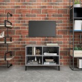 vidaXL Comodă TV cu picioare metalice, gri beton, 69,5x30x50 cm