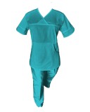 Cumpara ieftin Costum Medical Pe Stil, Turcoaz cu Elastan, Model Sanda - M, 4XL