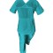 Costum Medical Pe Stil, Turcoaz cu Elastan, Model Sanda - M, XL