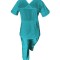 Costum Medical Pe Stil, Turcoaz cu Elastan, Model Sanda - 4XL, XL