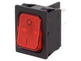 Intrerupator Balansier DPST ON-OFF 20A 250V Rosu IP40 cu Bec 230V