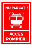 Indicator de parcare nu parcati acces pompieri