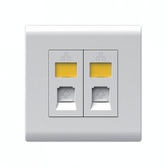 LONDON PRIZA COMPUTER DUBLA RJ45 CU INDICATOR ALBA