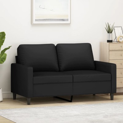 vidaXL Canapea cu 2 locuri, negru, 120 cm, catifea 359194 foto