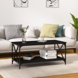 Cumpara ieftin Măsuță de cafea, negru, 100x50x45 cm, lemn prelucrat și fier