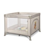 Tarc de joaca, Lorelli Play N Relax, 100 x 100 x 75 cm, deschidere laterala, geanta de transport, Beige Camping