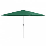 Umbrela de soare de exterior, stalp metalic, verde, 400 cm GartenMobel Dekor, vidaXL