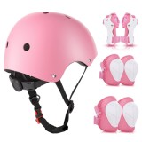 Cumpara ieftin Set protectie copii WayEye, casca + genunchiere + cotiere + incheieturi, 3-10 ani, EVA, roz
