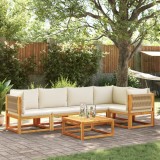 VidaXL Set canapele de grădină cu 6 piese, lemn de salc&acirc;m și fr&acirc;nghie 3278852