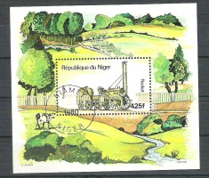 Niger 1980 Train, perf. sheet, used P.018