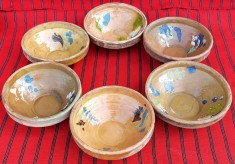 6 castroane (set 3), vase de ceramica traditionale moldovenesti, strachini de lut, arta populara, olarit 80 ani