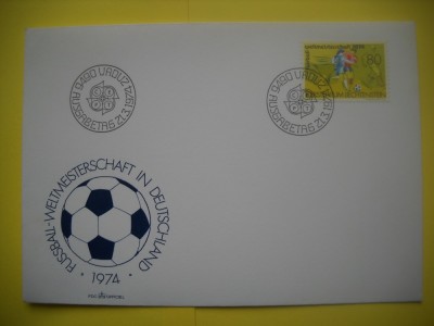 HOPCT PLIC FDC S NR 75 FOTBAL-LICHTENSTEIN -EUROPA CEPT 1974 foto