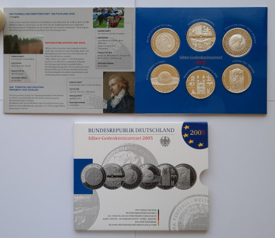 Set monede argint 925 - 6 x 10 Euro Germania 2005 - Proof - G 3593 foto