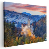 Tablou Castelul Bran Dracula Romania 1530 Tablou canvas pe panza CU RAMA 70x100 cm