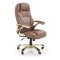 Scaun directorial HM Carlos, Piele ecologica perforata, Roti cauciucate, Inaltime ajustabila, Mecanism multiblock, 136 Kg, Bej