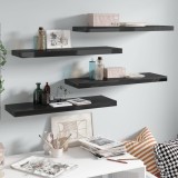 VidaXL Rafturi de perete, 4 buc., negru extralucios 80x23,5x3,8 cm MDF