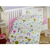 Lenjerie de pat pentru copii , model Sun Flower, bumbac ranforce, 4 piese