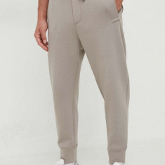 Emporio Armani pantaloni barbati, culoarea gri, jogger