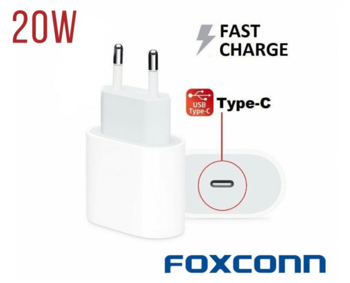 Incarcator Fast Charge FOXCONN 20W Pentru IPhone 12pro /12 Pro Max/12mini ,BULK