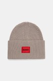 HUGO căciulă de l&acirc;nă culoarea negru, de l&acirc;nă, din tricot gros, 50502579