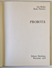 PROBOTA- ION MICLEA SI RADU FLORESCU, BUC.1978 foto