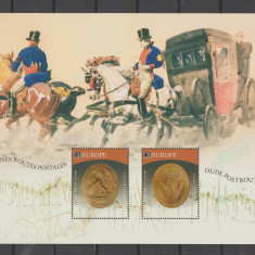 BELGIA 2020 EUROPA CEPT - Vechi rute postale - Bloc cu 2 timbre Mi.Bl.251 MNH**
