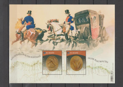BELGIA 2020 EUROPA CEPT - Vechi rute postale - Bloc cu 2 timbre Mi.Bl.251 MNH** foto