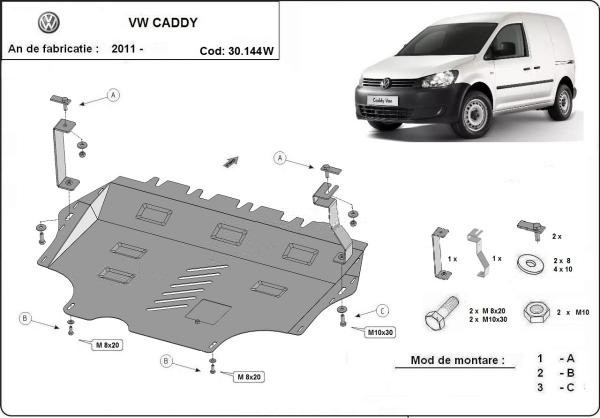 Scut motor metalic VW Caddy cu WEBASTO 2010-2020