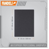 Set 25 coli smirghel rezistent la apa Fandeli, 3 granulatii diferite, 229 x 279 mm, negru, gri