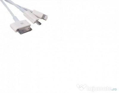 Cablu Wesdar 3 in 1 Led Micro USB + Lightning + iPhone 4 foto