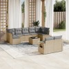 Gossi set canapele de gradina cu perne, 10 piese, bej, poliratan