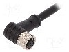 Conector M8, 5 pini, clasa etanseitate IP67, BULGIN - PXPPVC08RAF05BCL010PVC