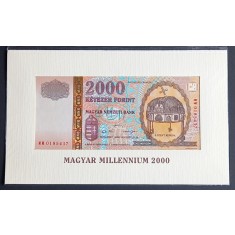 Ungaria, 2.000 Forint, Comemorativă Millennium, UNC.