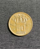 Moneda 50 centimes 1977 Belgia, Europa