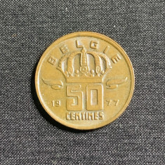 Moneda 50 centimes 1977 Belgia
