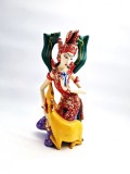 Statuie din lemn zeitate Bali Sita Lakshmi cu caprioara 34 cm Indonezia Asia