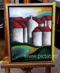 Tablou peisaj, Pictura ulei pe panza, semnat, pictura inramata Galerie arta