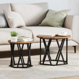 VidaXL Masă laterală 2 pcs Lemn recuperat 50 x 50 x 40 cm