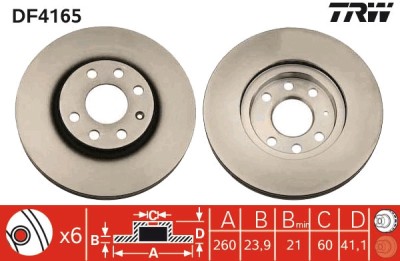 TRW DF4165 Disc frana foto