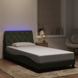 Gossi cadru de pat cu lumini led, gri deschis, 100x200 cm, catifea