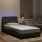 Gossi cadru de pat cu lumini led, gri deschis, 100x200 cm, catifea