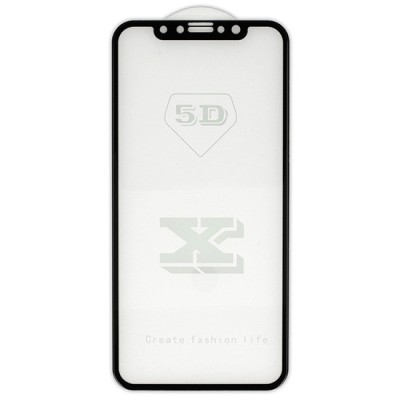 Folie de protectie din sticla securizata curbata iPhone X pentru tot ecranul 5D FULL GLUE, Neagra foto