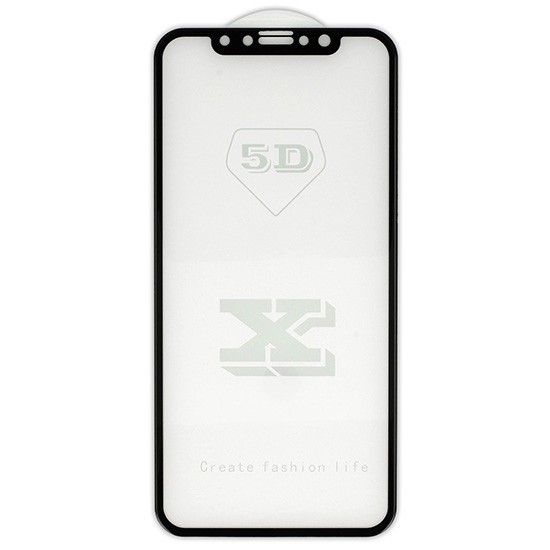 Folie de protectie din sticla securizata curbata iPhone X pentru tot ecranul 5D FULL GLUE, Neagra