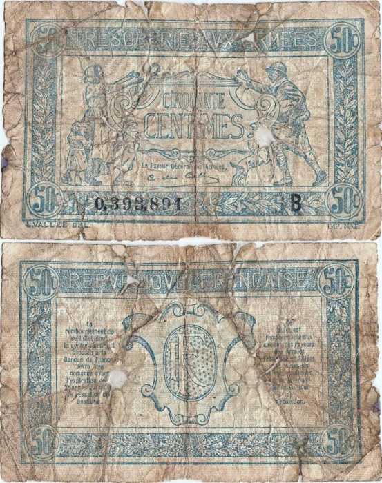 1917, 50 centimes (P-M1) - Franța!